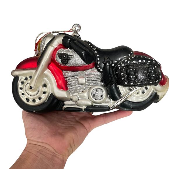 Dept 56 Harley Davidson Motorcycle Ornament Large Handblown Glass Collectible - Picture 16 of 16